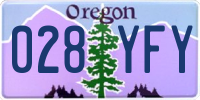 OR license plate 028YFY