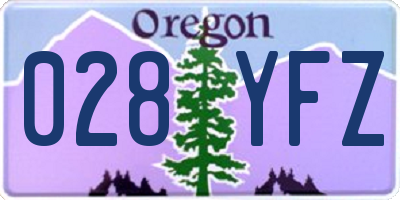 OR license plate 028YFZ