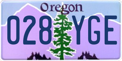 OR license plate 028YGE