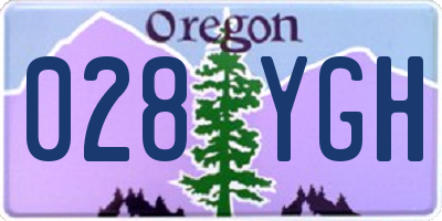 OR license plate 028YGH