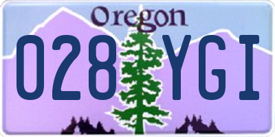 OR license plate 028YGI