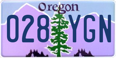 OR license plate 028YGN