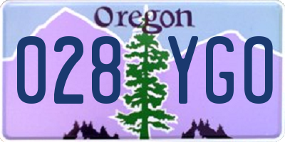 OR license plate 028YGO