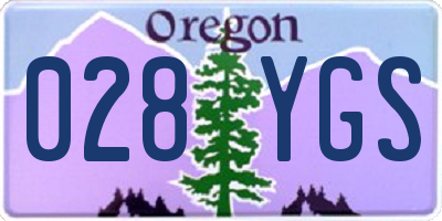 OR license plate 028YGS