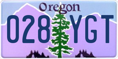 OR license plate 028YGT