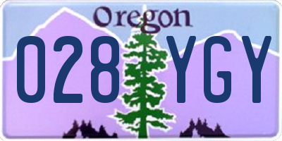 OR license plate 028YGY