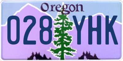 OR license plate 028YHK