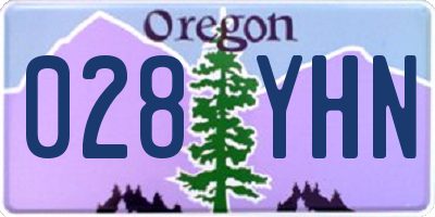 OR license plate 028YHN