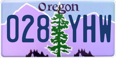 OR license plate 028YHW