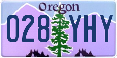 OR license plate 028YHY