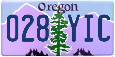 OR license plate 028YIC