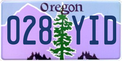 OR license plate 028YID
