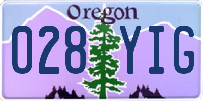 OR license plate 028YIG