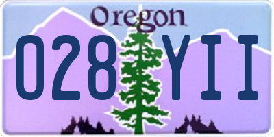 OR license plate 028YII