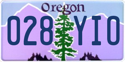 OR license plate 028YIO