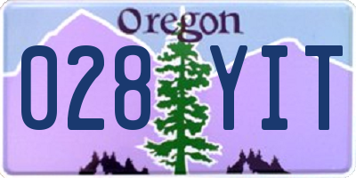 OR license plate 028YIT