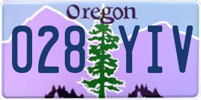 OR license plate 028YIV