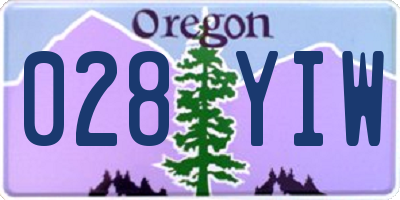 OR license plate 028YIW