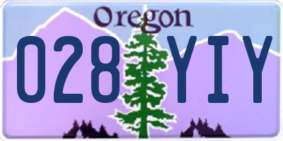OR license plate 028YIY