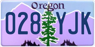 OR license plate 028YJK