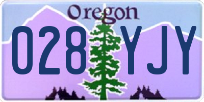 OR license plate 028YJY