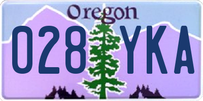 OR license plate 028YKA