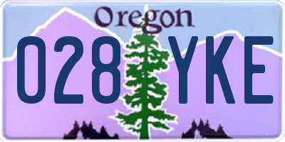 OR license plate 028YKE