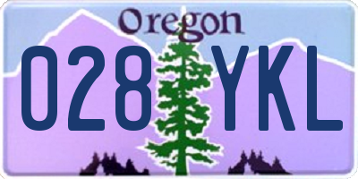 OR license plate 028YKL