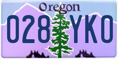 OR license plate 028YKO