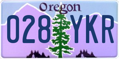 OR license plate 028YKR
