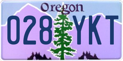 OR license plate 028YKT