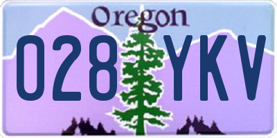 OR license plate 028YKV