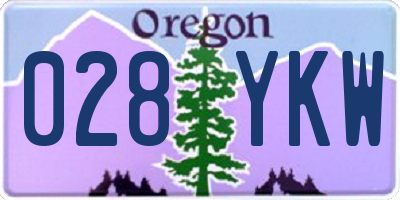 OR license plate 028YKW