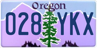 OR license plate 028YKX