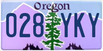 OR license plate 028YKY