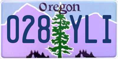 OR license plate 028YLI