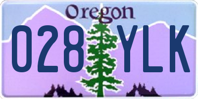 OR license plate 028YLK