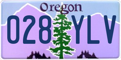 OR license plate 028YLV