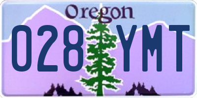OR license plate 028YMT
