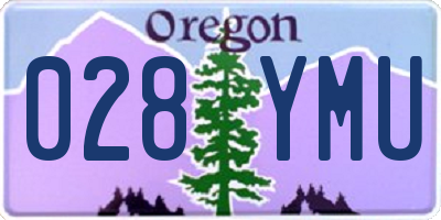 OR license plate 028YMU