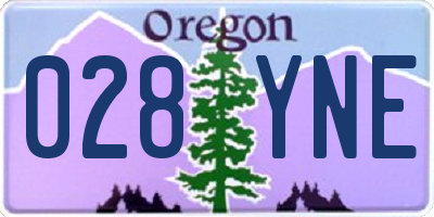 OR license plate 028YNE