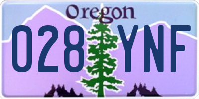 OR license plate 028YNF
