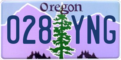 OR license plate 028YNG