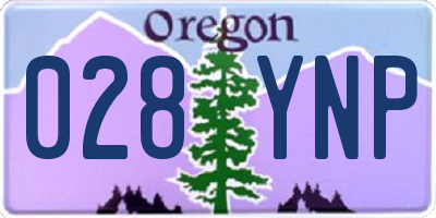 OR license plate 028YNP