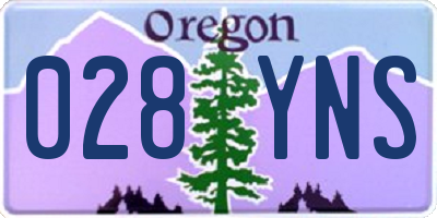 OR license plate 028YNS