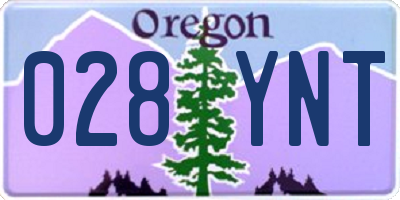 OR license plate 028YNT