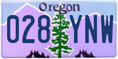 OR license plate 028YNW