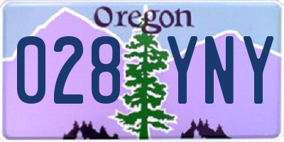 OR license plate 028YNY