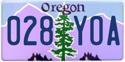 OR license plate 028YOA