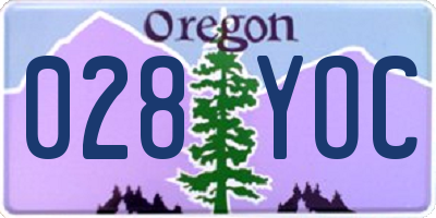 OR license plate 028YOC